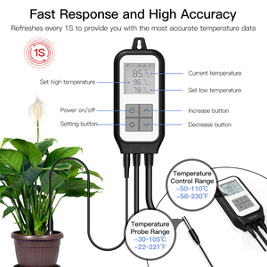Smart WiFi <strong>Digital</strong> <strong>Temperature</strong> Controller Thermostat Outlet Heating and Cooling Mode,for Greenhouse Terrarium Carboy Heater - Product Image 4