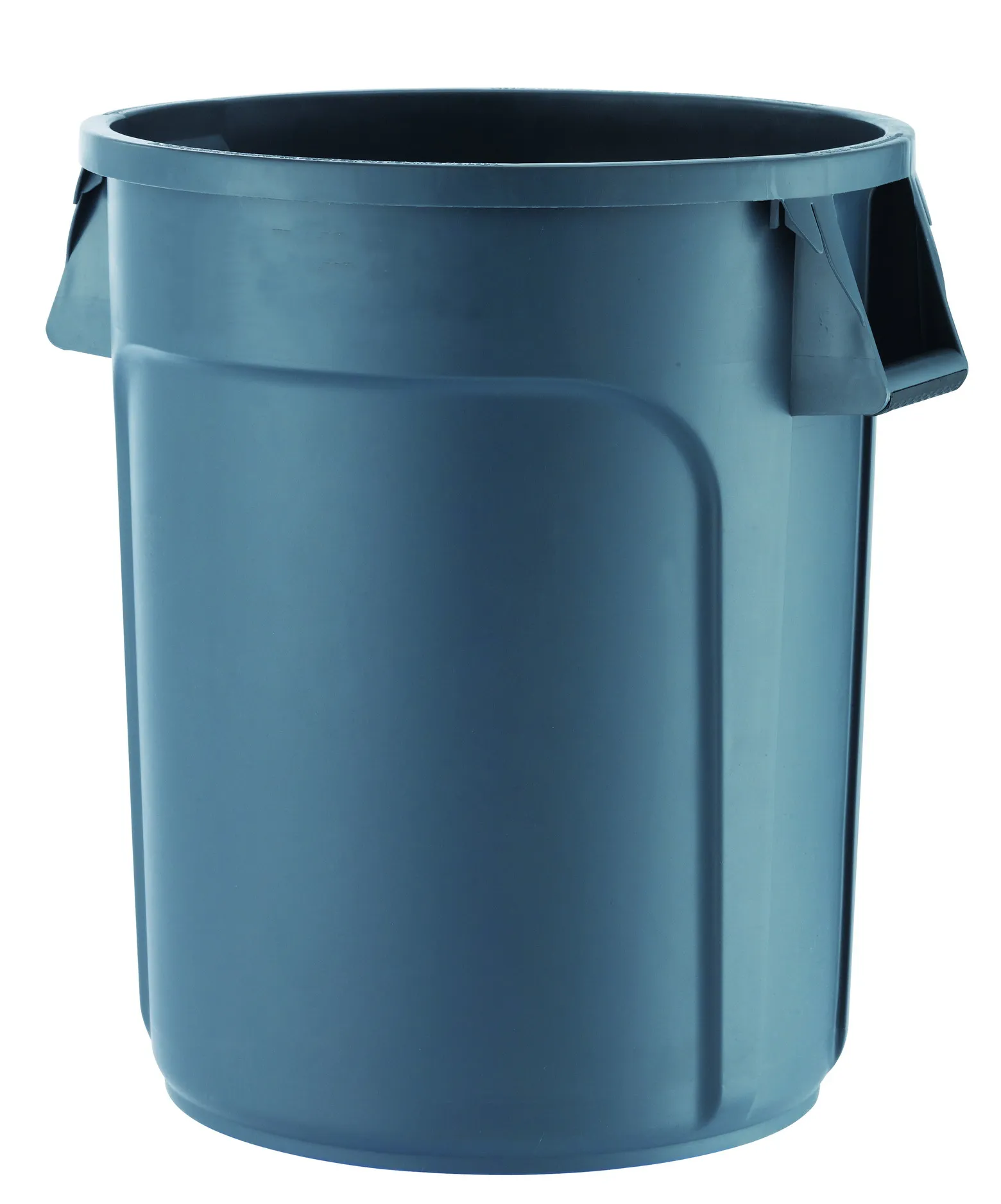 outdoor commercial products brute Heavy-Duty plastic trash can, round trash/garbage can with venting channels