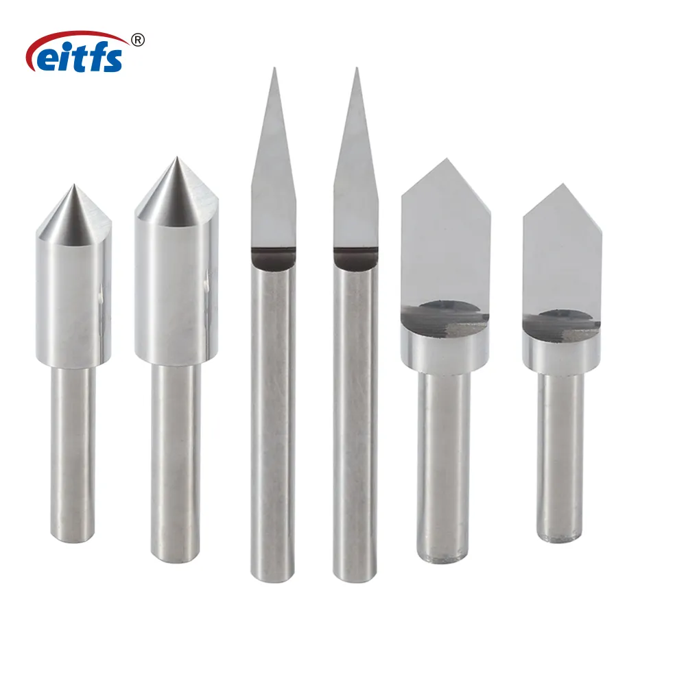 EITFS-brocas de carburo sólido CNC personalizadas, parte inferior plana en forma de V, enrutador de grabado, gran oferta