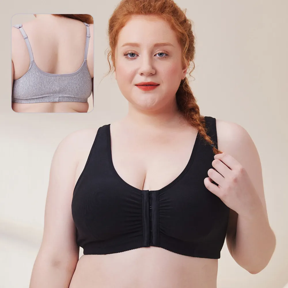 OEM toptan ayarlanabilir ön açma düğmesi Push Up göğüs kadın artı boyutu Shapewear Bra mastektomi sonrası cerrahi kurtarma sutyen