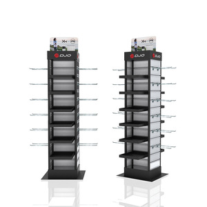 Tùy chỉnh tầng thường vụ đa chức năng 360 Xoay màn hình đứng kim loại tủ trưng bày với móc - Product Image 4