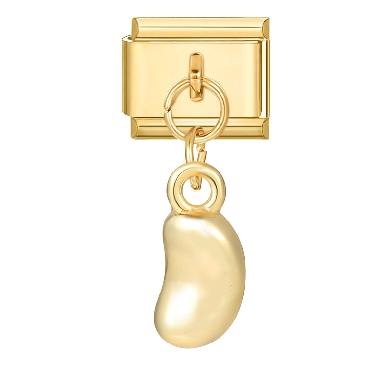 YWXH-85-Gold base pendant - bean
