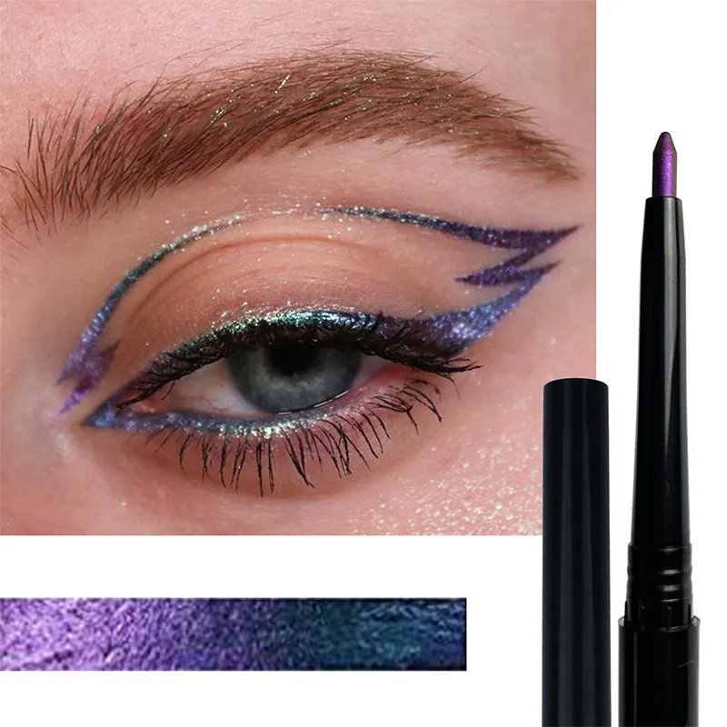 Private label holographic colors Duochrome Eyeliner Pen Chameleon Pigment Eye liner for makeup
