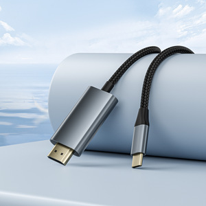 Convertidor USB C macho a HDTV hembra de 20CM 4K 30Hz tipo C entrada HD MI salida Cable de Audio en gris para computadora portátil chaqueta de PVC - Product Image 5