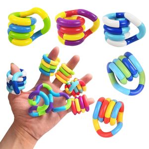 Renkli stres giderici oyuncak çocuk odak büküm yüzük halat Fidget oyuncak basınç tahliye dekompresyon Fidget oyuncak - Product Image 1