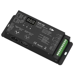4Ch RGBW <strong>DMX</strong> 512 RDM Decoder D4C-XE <strong>PWM</strong> Frequency XLR3 and RJ45 Port <strong>DMX</strong> Digital <strong>Controller</strong> Control RGB,RGBW <strong>Led</strong> Strip Light