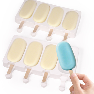 4-Cell BPA-free Silicone Ice Cream khuôn bền vững nước ép trái cây & sô cô la Pudding Ice Pop Maker <span class=keywords><strong>Popsicle</strong></span> Baking công cụ - Product Image 1