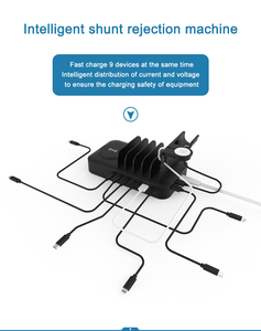 Özelleştirilmiş elektrikli masaüstü multiplet hızlı cep telefonu usb 9 6 5 3 in 1 kablosuz şarj taşınabilir şarj istasyonları - Product Image 6
