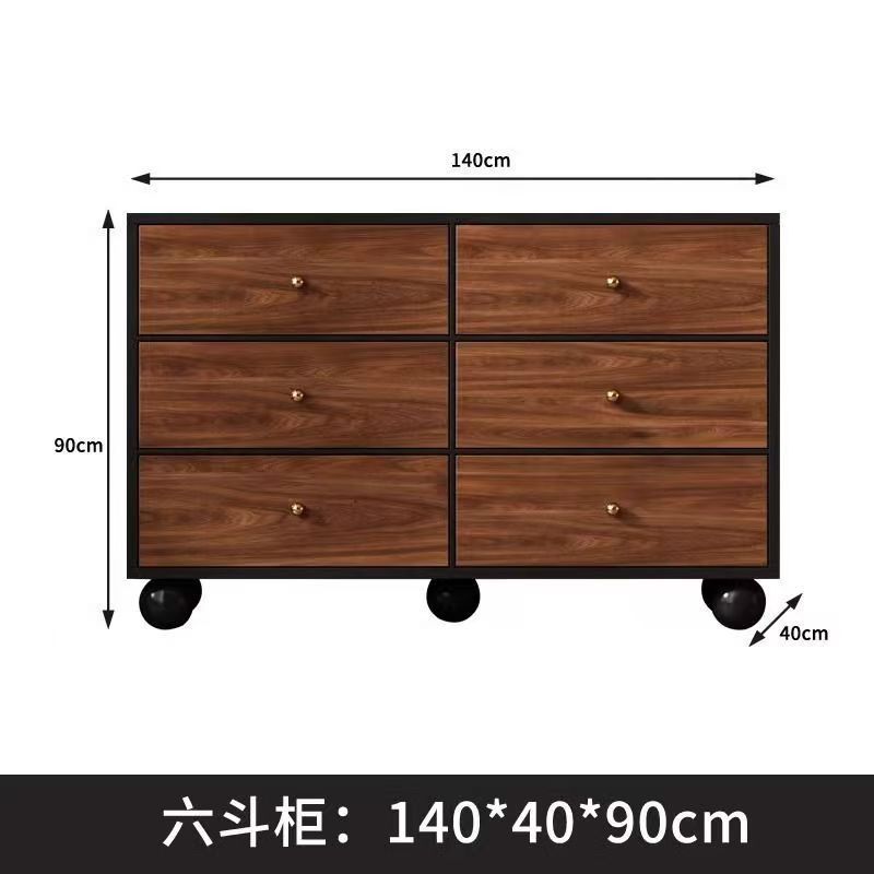 Black walnut 1404090 six-drawer chest