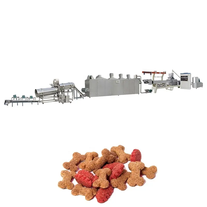 Voll automatische Produktions linie für Tiernahrung Cat Kibble Dry Dog Food Pellet verarbeitung Extruder herstellungs maschine