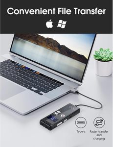 Digital Voice Activated <strong>Recorder</strong> With Playback - 2276 Hours Audio Recording Device, 3072Kbps HD Dual MIC Tape <strong>Recorder</strong> Device - Product Image 2