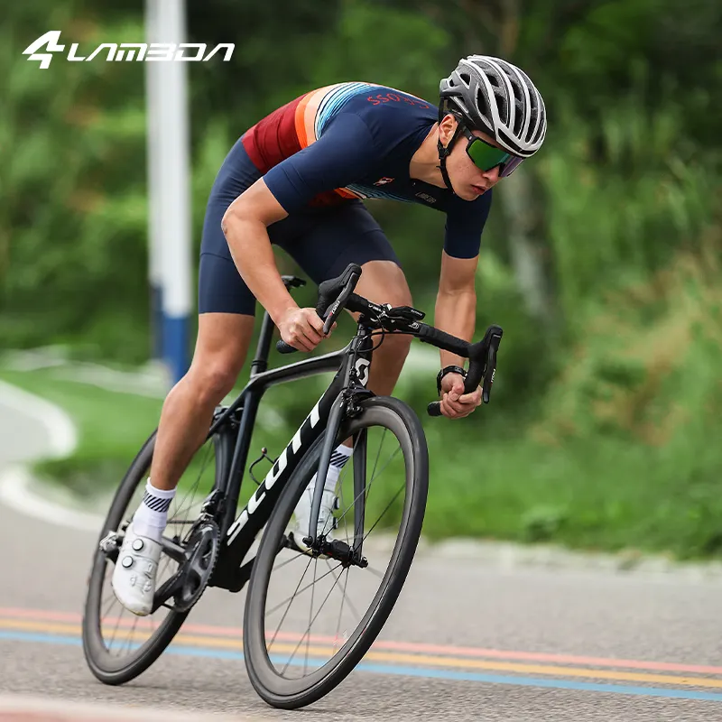 LAMEDA निजी लेबल साइकल चलाना रेसिंग टीम बाइक कपड़ों ट्रायथलन सूट जर्सी ट्रिको Ropa Ciclismo जर्सी साइकल चलाना सूट