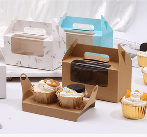 <span class=keywords><strong>Cupcake</strong></span> hộp bán buôn giấy trắng Bánh Hộp 6 gói <span class=keywords><strong>cupcake</strong></span> hộp giấy cho bánh bao bì thực phẩm - Product Image 6