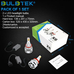 BULBTEK X6 H7LEDヘッドライトカスタマイズされたデザインリフレクターとプロジェクターの両方のLENアセンブリ用のハイパワーLED電球変換キット - Product Image 5