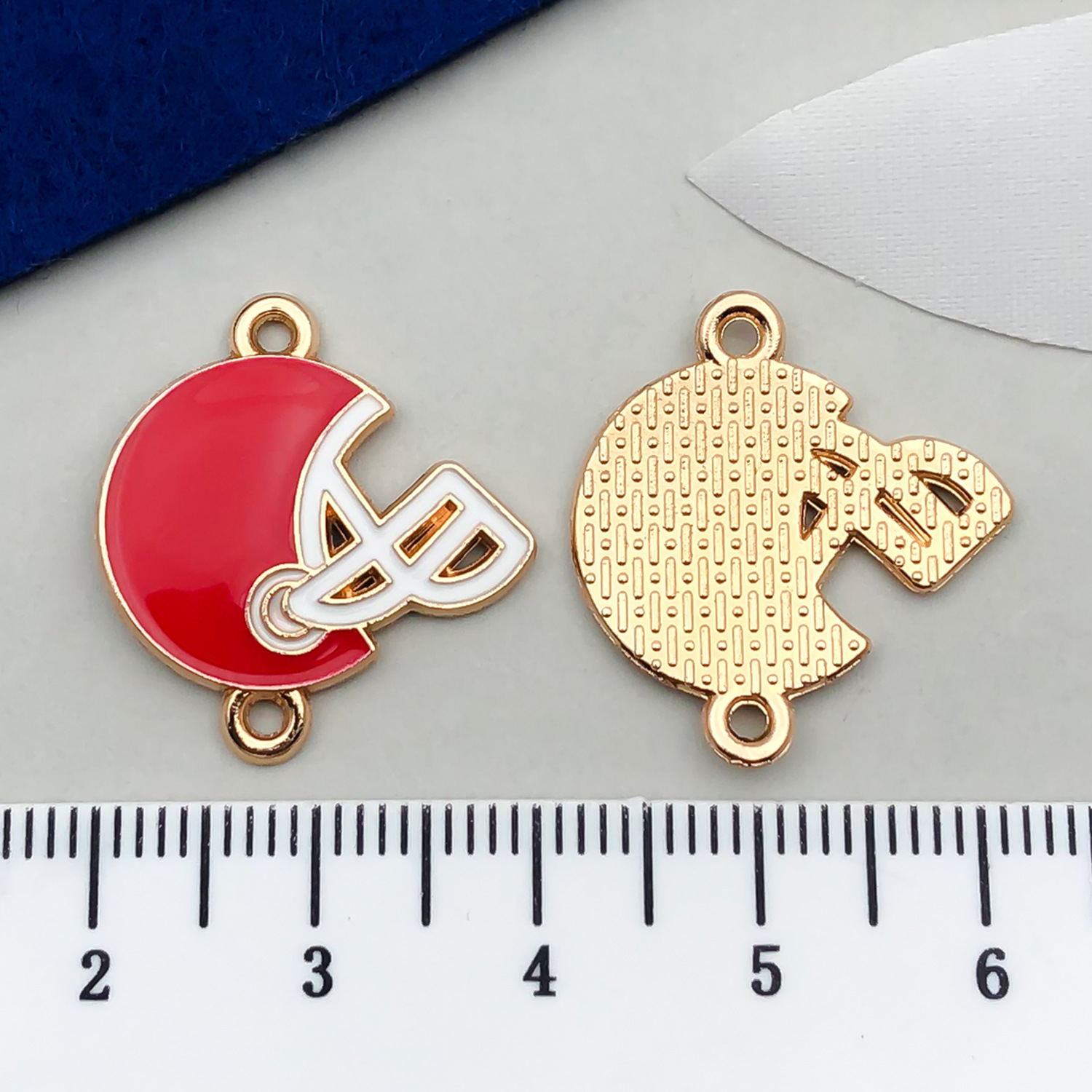 1 casque suspendu double rouge 19x17mm-1.4g-21722