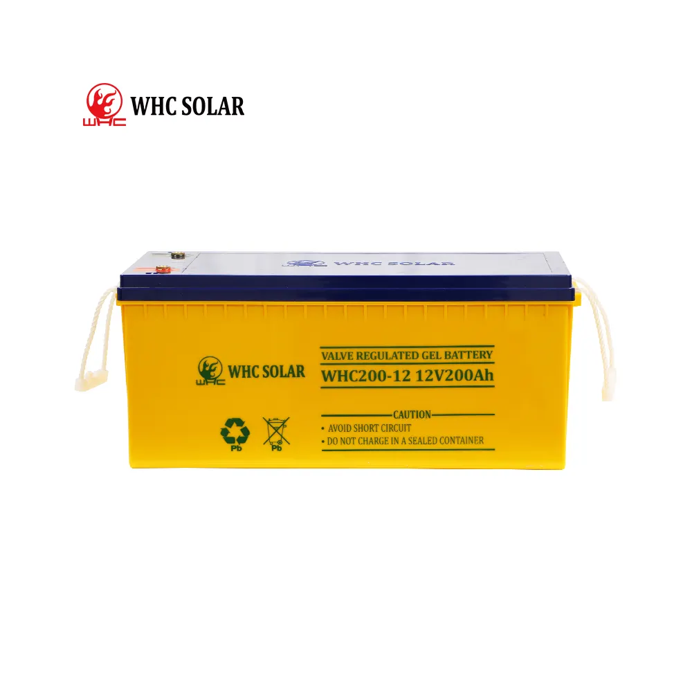 WHC 12 volt 24v gel agm SOLAR inversor bateria de ciclo profundo de armazenamento 12 v 100ah 200ah 250ah de bateria solar gel baterias de chumbo ácido