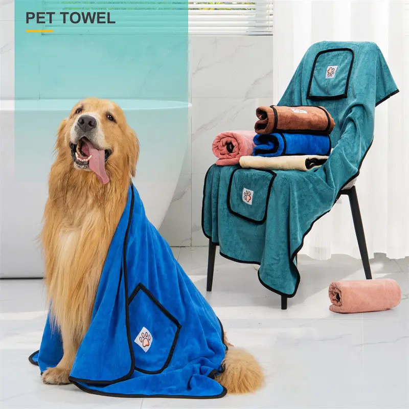 Köpek havlusu yumuşak yıkanabilir hızlı kuru emici özel mikrofiber banyo kurutma temiz havlu