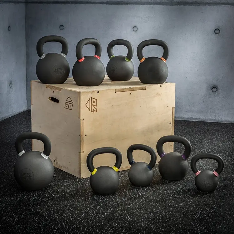 Ganzkörper-Krafttraining, Heim-Trainingsstudio, Ganzkörper-Übungen, Guss-Eisen-Pulver beschichtete Kettlebell-Gewichte