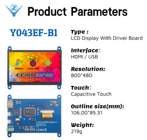 4.3 Inch Touch Screen <strong>Raspberry</strong> <strong>Pi</strong> 4B 3B+ 3B Universal Development Boards 4.3\&quot; LCD Modules