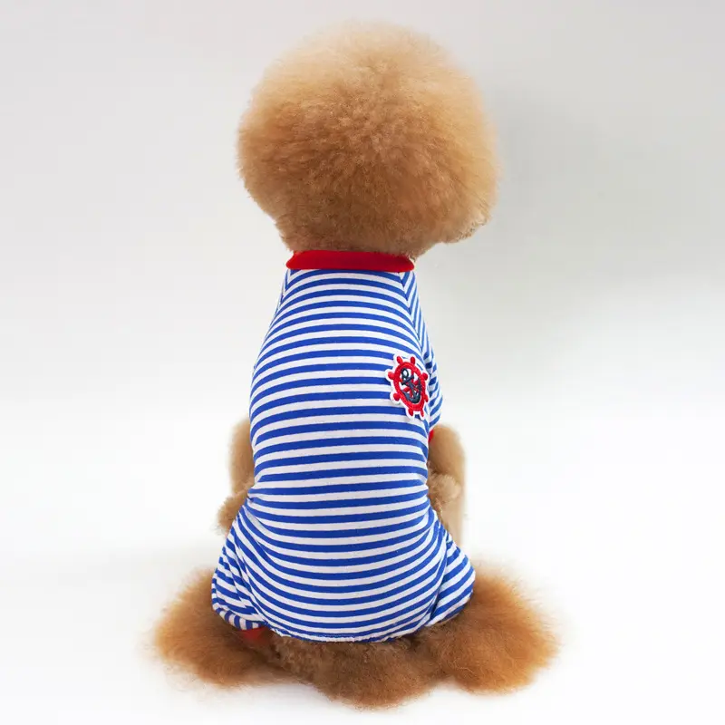 Vestiti del cane del progettista 2021 commerci all'ingrosso confortevole striscia di cotone Bulldog francese cane felpa, Chihuahua cane pigiama