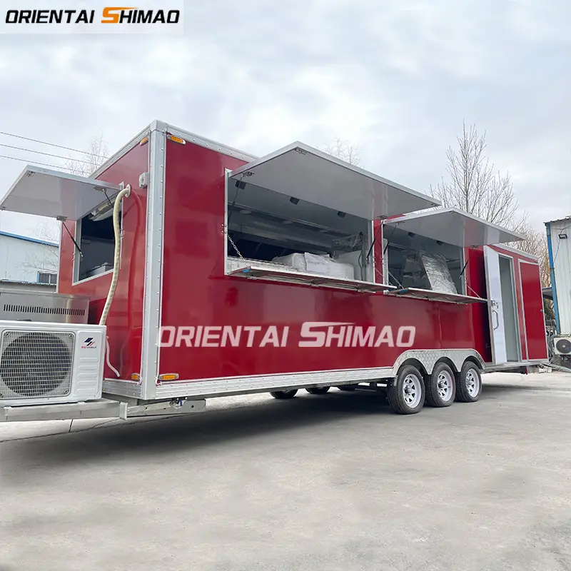 Remolque de comida Oriental Shimao Australia con porche, remolques de comida para barbacoa, camión de comida totalmente equipado