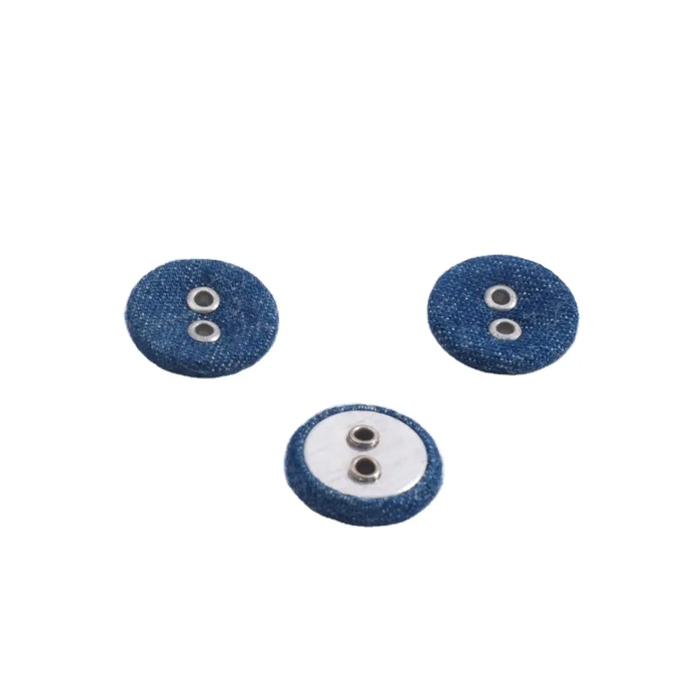 BM10099 kumaş kaplı Snap düğmesi 2 delikli Flatback yuvarlak kare dikiş düğmeleri Metal delikli sap ile dekorasyon için