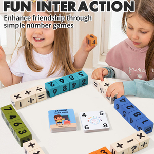 Children's Arithmetic <strong>Addition</strong> and Subtraction Teaching Tool Toys Early Wooden 24 Number Cube Digital Mathematics Game - Product Image 3