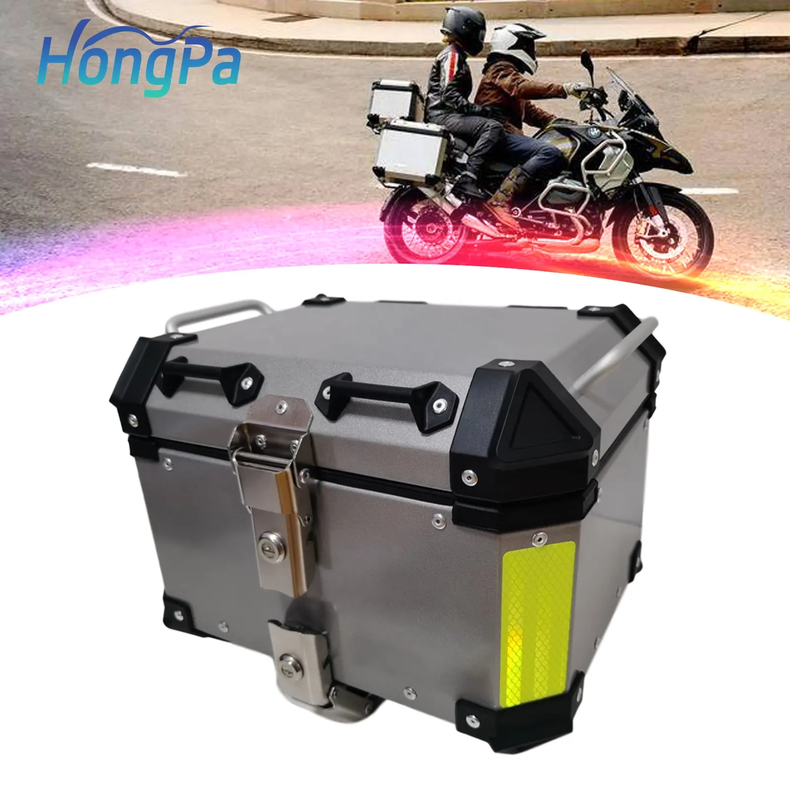 Motosiklet saklama kutusu bagaj kutuları kask çantası depolama gövde alüminyum alet kutusu su geçirmez motosiklet çantası kutusu