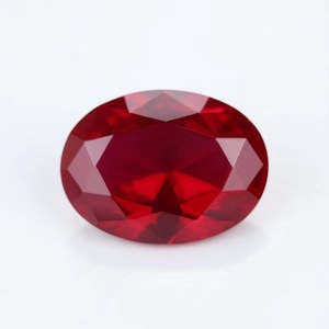 5A Oval şekil 5 # kırmızı korindon sentetik yakut, sivri alt Oval 5 # kırmızı korindon - Product Image 1