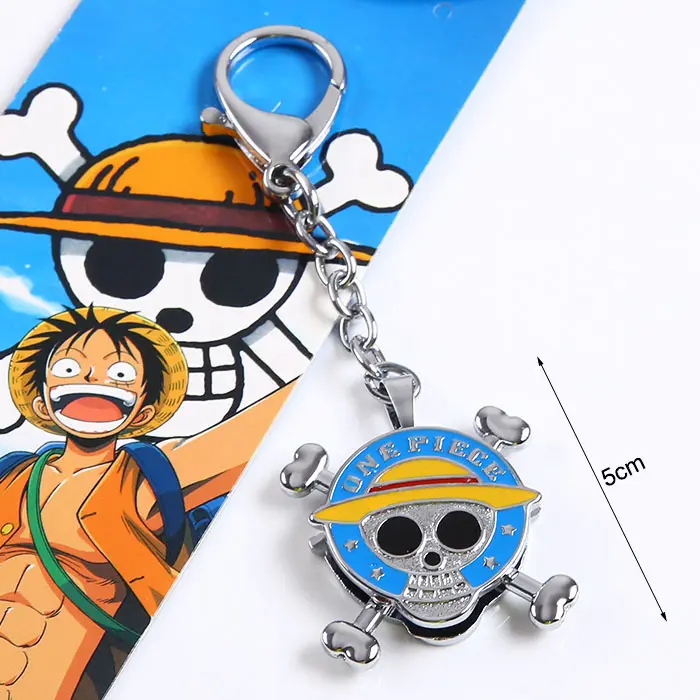 12 Design Mixed Anime Metalen Sleutelhanger Death Note Rode Wolk Blad Drielaagse Rotatie Legering Sleutelhanger Luffy Chopper Hanger Sleutelhanger