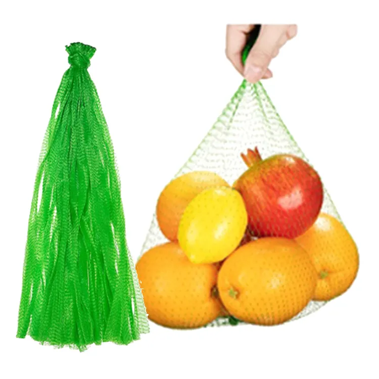 Filet de protection en plastique pour emballage de fruits et légumes, sac en filet avec impression de Logo personnalisé bon marché