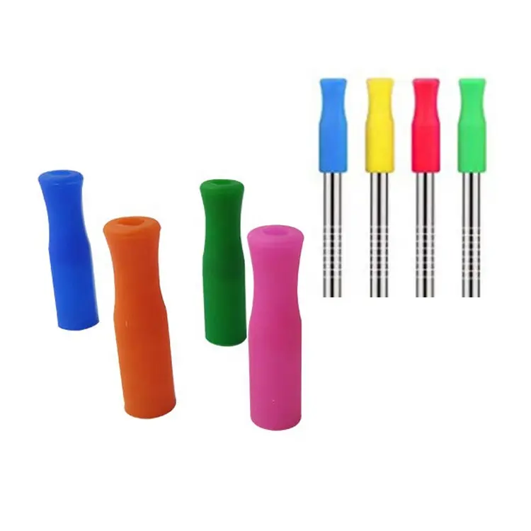 Factory Wholesale Reusable 510 Silicone Drip Tips Mouthpiece Cover For 6mm 8mm Stainless Steel Straw