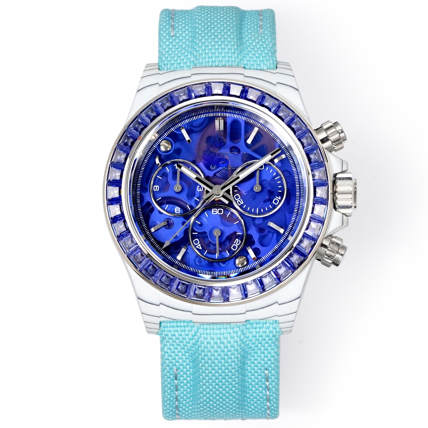 White Case Blue Diamond Bezel