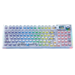 Teclado mecánico inalámbrico RGB AULA F98Pro transparente 2,4 G/BT5.0/con cable Pantalla OLED intercambiable en caliente con tec - Product Image 1