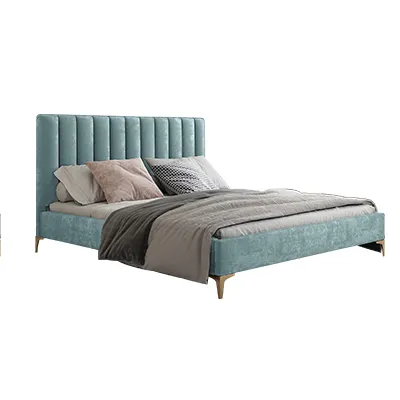 Elegante europeo in legno massello letto matrimoniale king size letto in tessuto a pelo