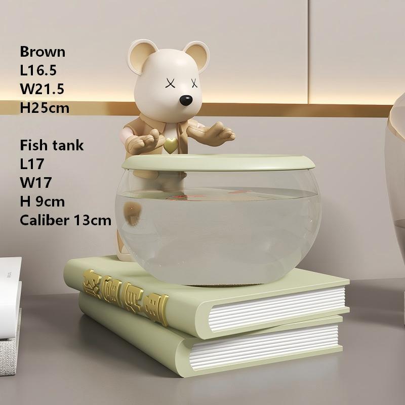 SKD5952A Brown Love Bear Explores the Fish Tank