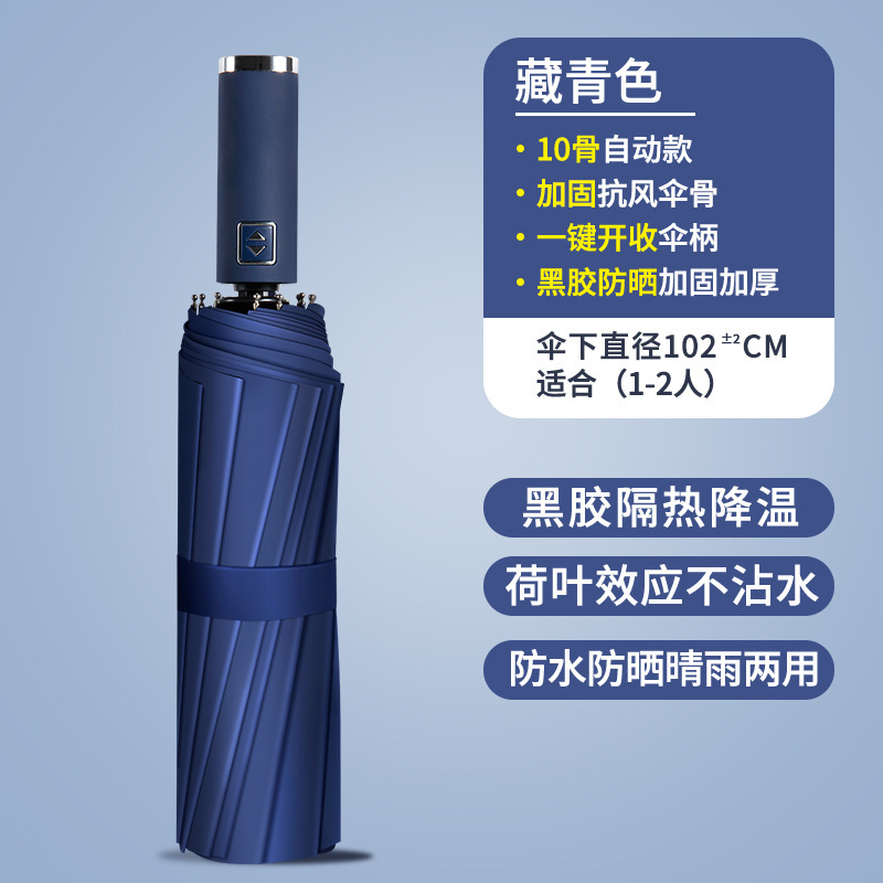 12-rib xiaomi 3 black dragon bone auto umbrella-navy blue