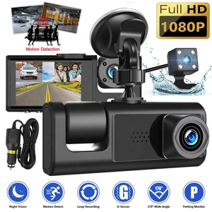 Cámara de salpicadero universal, cámara de salpicadero doble delantera y trasera de coche de 360 grados con pantalla LCD, grabadora de conducción para Monitor de estacionamiento