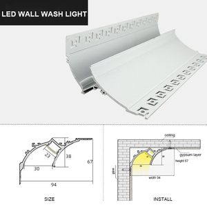 LED tavan duvar yıkama ışık alüminyum profil kavisli ekstrüde kanal için alçı alçıpan lineer ışık yatak odası oturma odası - Product Image 4