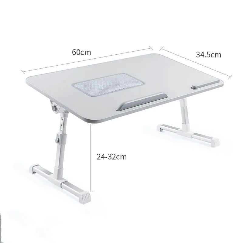 Mesa de cama de cuero ajustable de PVC con cajones de almacenamiento, soporte portátil para ordenador portátil con patas plegables para cama, sofá, portátil y Escritorio