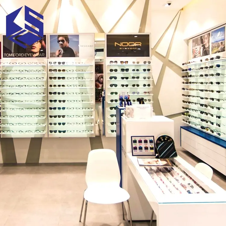 Estante de exhibición de gafas, escaparate de gafas con diseño de tienda óptica a la venta