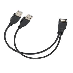 2 in 1 USB2.0タイプメスから2ダブルデュアルUSBオスYスプリッター延長ケーブル - Product Image 1