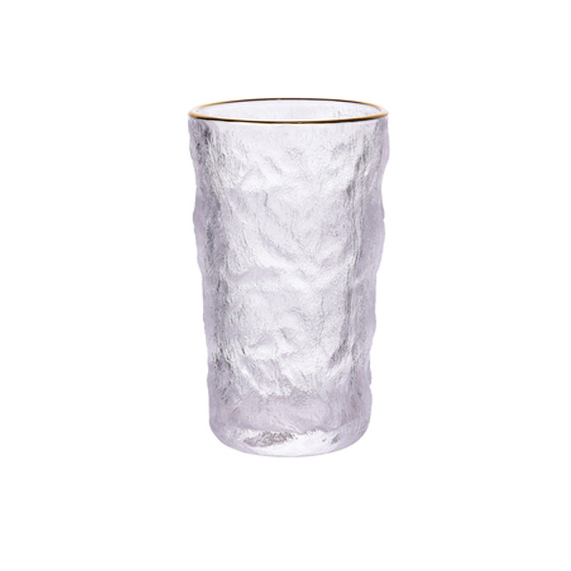 Tasse à glaçage brillant à bords dorés, taille haute (60 boîtes)