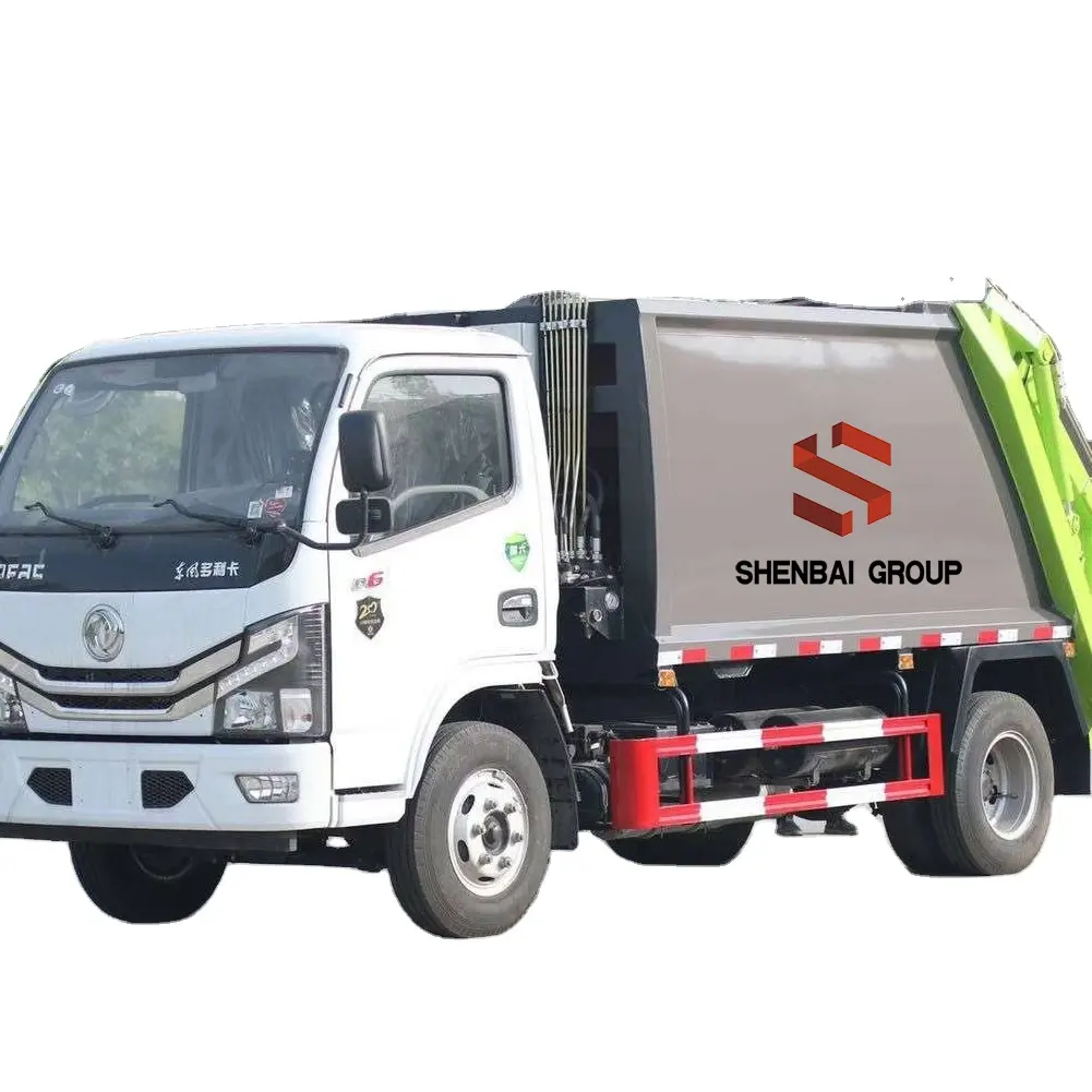 الصين الحضرية جمع النفايات دونغفنغ 4x2 صغيرة 6CBM الضاغطة شاحنة نفايات للبيع في دبي