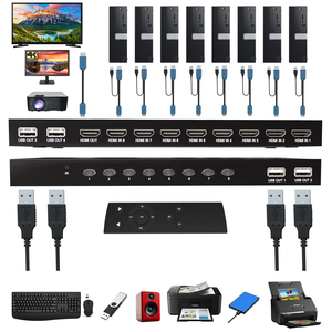 SYONG 8端口KVM交换机HDMI 4K 30Hz，SYONG机架视频HDMI KVM切换器控制台8进1出 + 8包电缆 - Product Image 2