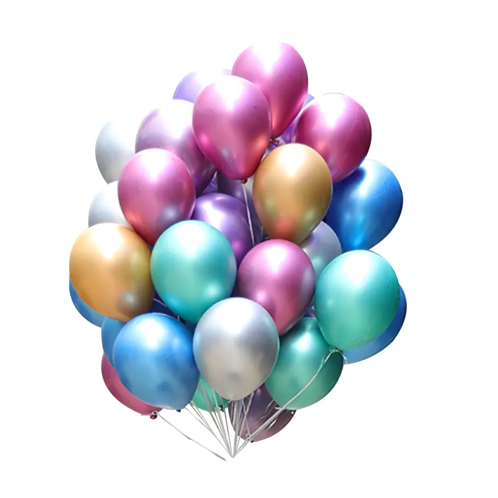 Decoraciones para fiestas Globos inflables de látex de helio Globos de Color metálico 12 "3,2g Globos cromados rojo azul púrpura