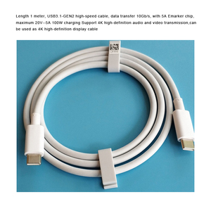 USB3.1 usbusb3.2 5A gerçek 20Gbps 4K PD 100W tip C hızlı şarj Thunderbolt 3 veri Macbook için kablo Pro bilgisayar ve kamera - Product Image 2