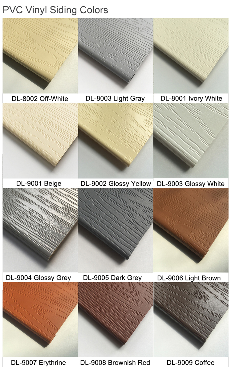 8 Inch 9 Inch 10 Inch Colorful Pvc Anti-aging Vinyl Siding Wall Panel Board For Exterior Wall Decoration