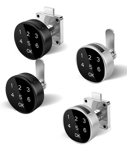 办公室抽屉储物柜锁圆形智能组合USB按钮电池锁 - Product Image 1