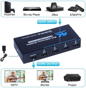 Conmutador HDMI 4K, 4 puertos, 4 en 1, Out HDMI2.0b, compatible con 4K, 60HZ, HDR10, con Control remoto - Product Image 4